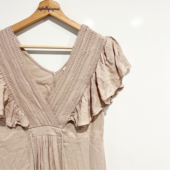 NWT Baltic Born Womens Jennifer Deep V Maxi Dress Sand - Picture 5 of 12